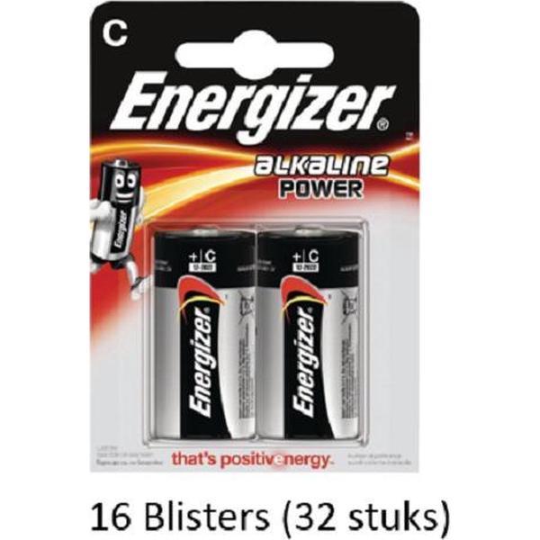 32 stuks (16 blisters a 2 stuks) Energizer Alkaline Power C batterij