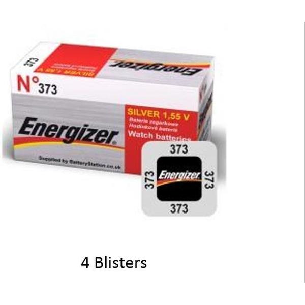 4 stuks (4 blisters a 1 stuk) Energizer 373 LD Knoopcel batterij Zilver-oxide (S) 1,55 V