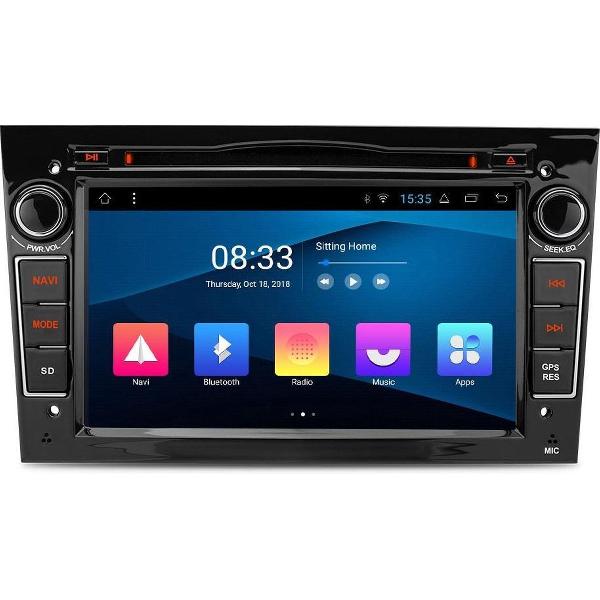 Autoradio met navigatie - 7” Opel Astra Corsa Zafira Vectra Vivaro, Canbus, GPS, Wifi, Mirror link, OBD2, Bluetooth - Zwart