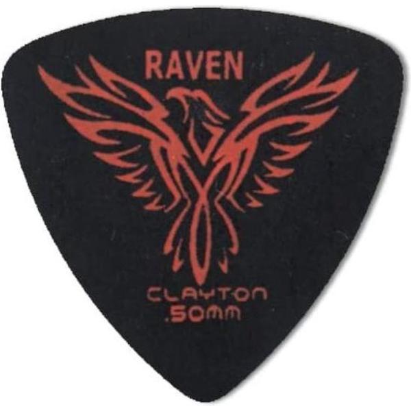 Clayton Black raven rounded triangle plectrums 0.50 mm 6-pack