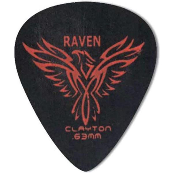 Clayton Black Raven standaard plectrums 0.63 mm 6-pack