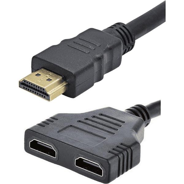 HDMI splitter / 1x male naar 2x female / 1x IN naar 2x UIT / Ondersteunt tot 1080P