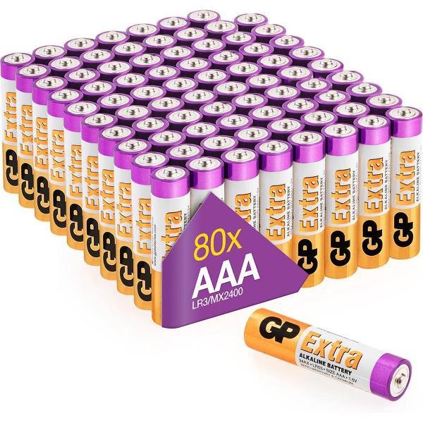 GP Extra Alkaline batterijen AAA micro mini penlite LR03 batterij 1.5V - 80 stuks - AAA batterij