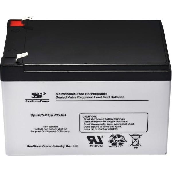 6V 12Ah AGM-batterij vervangingsbatterij Onderhoudsvrije loodbatterij