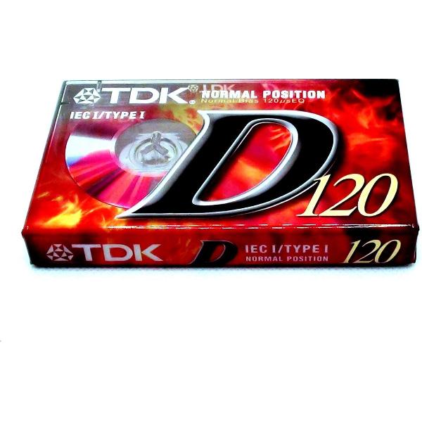 Audio Cassette Tape TDK D-120 normaal Position type I - Uiterst geschikt voor alle opnamedoeleinden / Sealed Blanco Cassettebandje / Cassettedeck