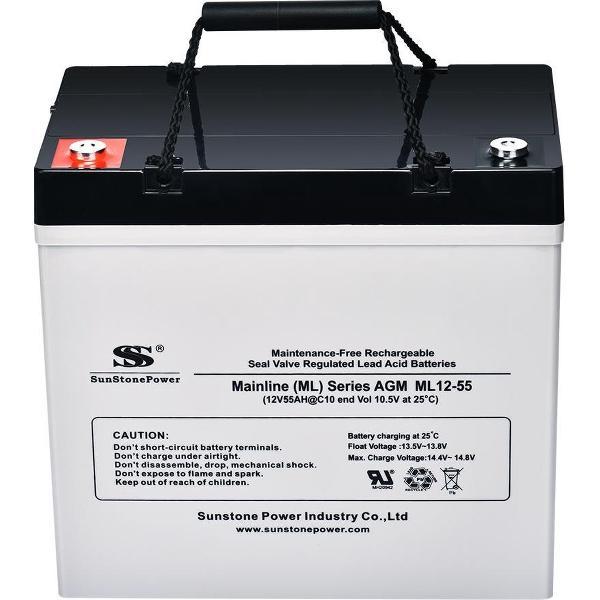 12V 55Ah Onderhoudsvrije zonnesysteemaccu AGM zonnebatterij VRLA-accu