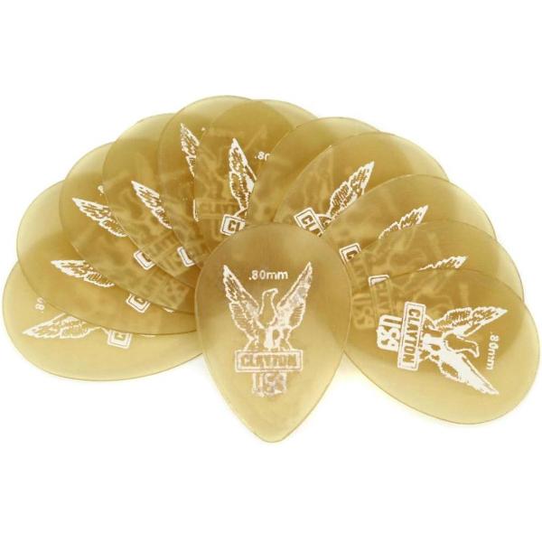 Clayton Ultem Gold small teardrop plectrum 0.80 mm 6-pack