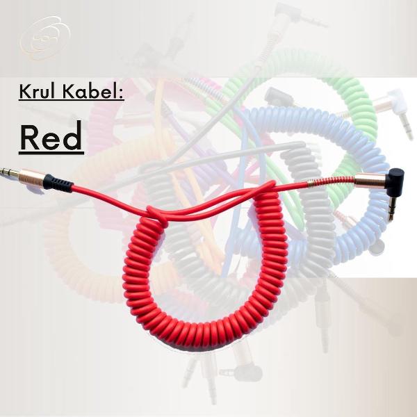 GoodvibeZ CurlZ | Rood | Stereo Audio Jack KabelS 3.5 mm - AUX Kabel Gold Plated - Male to Male - Zwart - 0,8 meter | Mobiel / Stereo / MP3 Speler / TV /