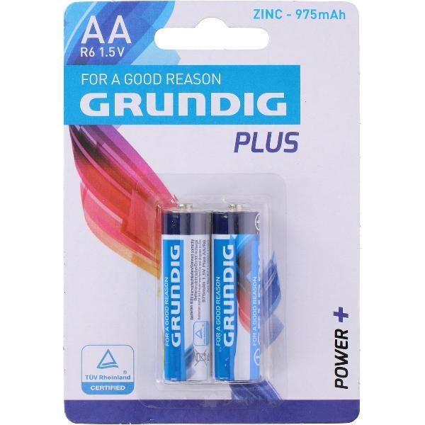 Grundig AA Batterijen - 2 Stuks - Penlite - 1,5 Volt - Zinc - 975 Mah