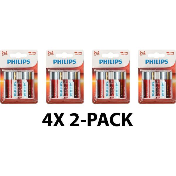 Philips D batterijen – LR20 - Alkaline – Voordeelverpakking 8 stuks