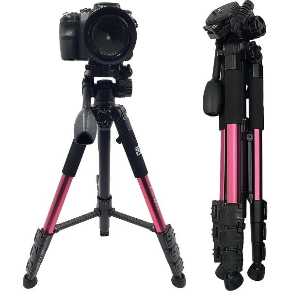SEFID® Pro1000 tripod statief telefoon - Camera en Smartphone standaard – Incl. iphone , tablet , ipad , samsung houder - Dark pink