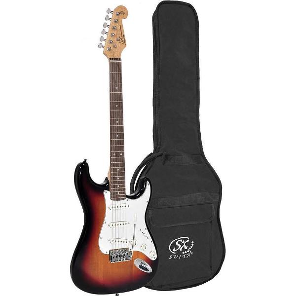 Elektrische gitaar SX - Gitaar voor volwassenen - stratocaster gitaar - sunburst elektrische gitaar - Gitaar met tas - Elektrische gitaar met tas - starter gitaar