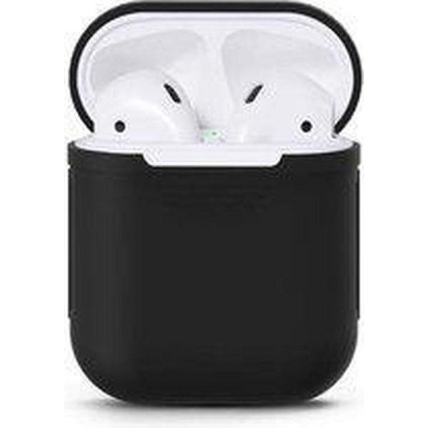 Hoes voor Apple AirPods 1 en 2 Hoesje Siliconen Softcase Cover - Zwart