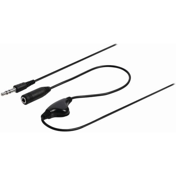 Nedis CAGB22090BK10 Stereo-audiokabel Met Volumeregeling 3,5 Mm Male - 3,5 Mm Female 1,0 M Zwart