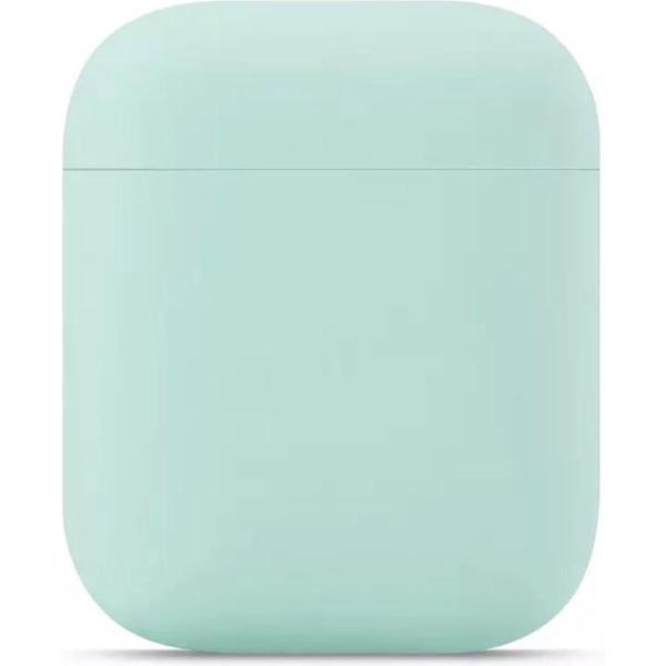 Siliconen Bescherm Hoesje Cover voor Apple AirPods Case -Airpods Hoesje Siliconen Case Licht Groen (green)
