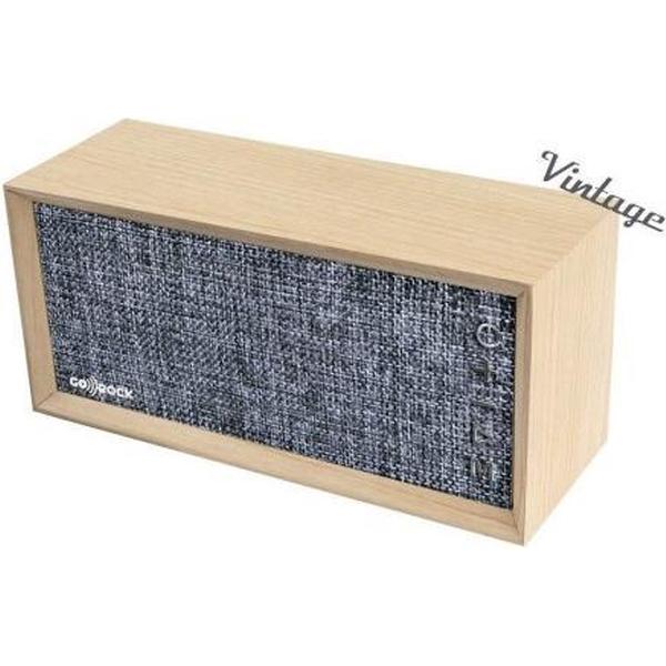 Go Rock Retro Bluetooth Speaker - Light Wood - Krachtig en Helder Geluid