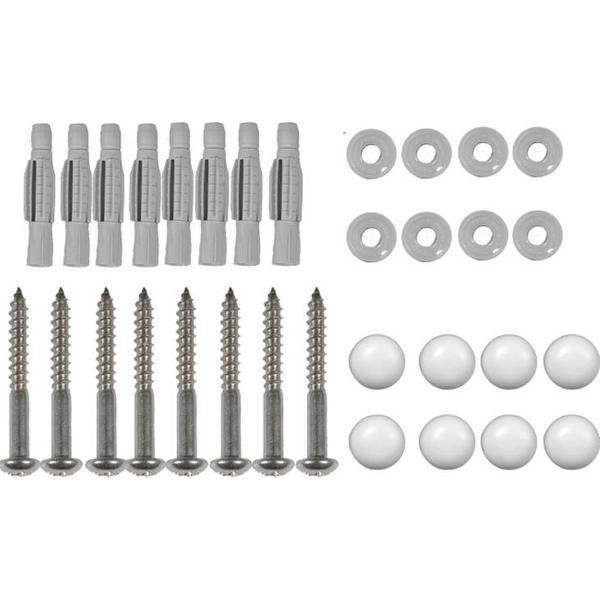 Bevestigingsset handgreep bolkopschroeven 4 flenzen RVS