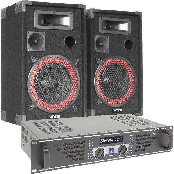 Complete DJ PA set van SkyTec 500W
