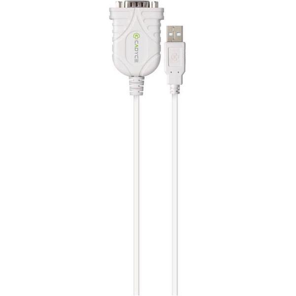 Cadyce USB naar RS-232 Serial Converter Voor o.a. Printers, Scanners en PDA’s 500kB/s bestandsoverdracht Wit