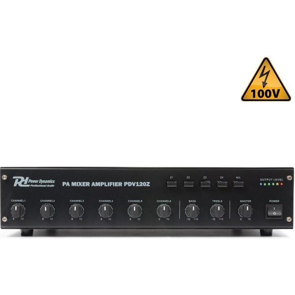 Power Dynamics PDV120Z 100 Volt 4 zone versterker 120 watt
