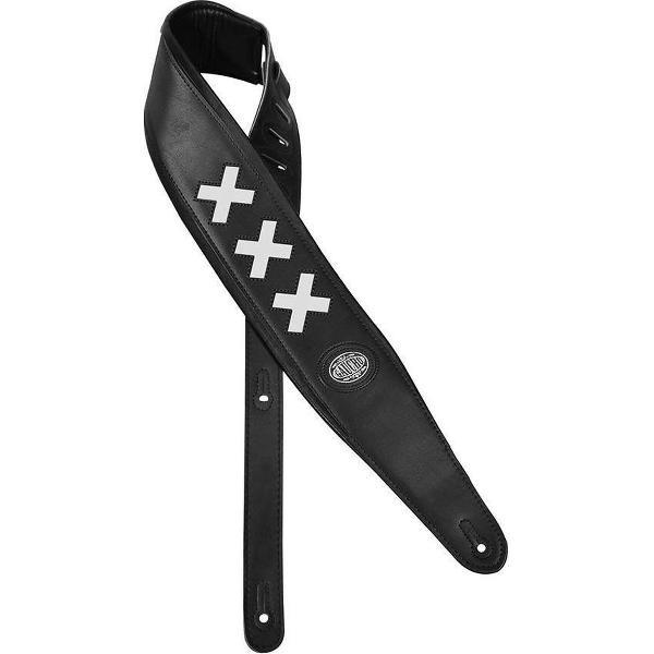 Gitaarriem Padded Deluxe Series Witte Kruizen GST-605-WH Gaucho