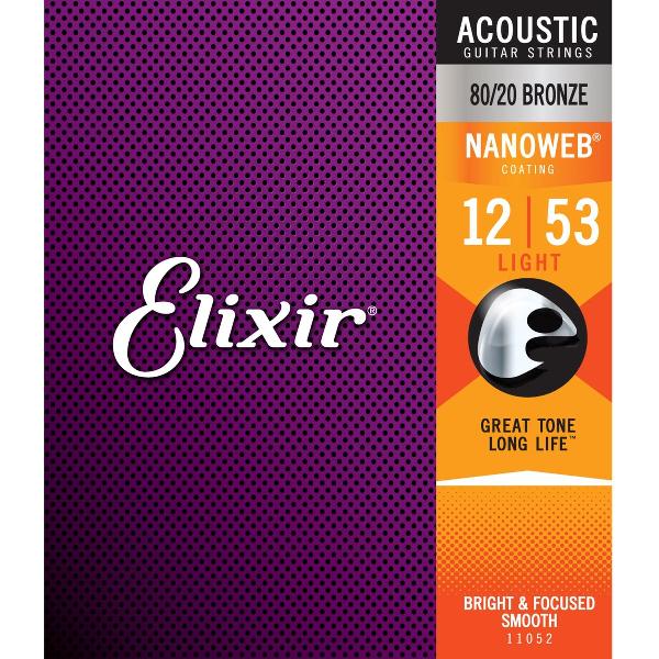 Elixir 11052 80/20 Bronze Nanoweb Light 12-53