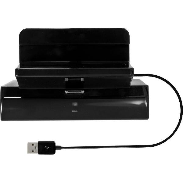 DELTACO IPNE-519 Docking station voor iPad, iPhone en iPod, 0,5m kabel - geschikt voor iPhone 4S en ouder - geschikt voor Ipad 1e, 2e en 3e generatie