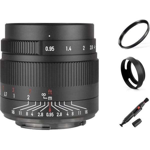 7artisans 35mm F0.95 manual focus lens Sony systeem camera + Gratis lenspen + 52mm uv filter en zonnekap
