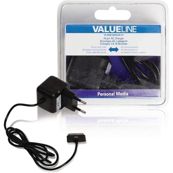 Valueline VLMB39892B10 30-pins Ac-lader 30-pins Dock Male - Ac-huisaansluiting 1,00 M Zwart 2.1a