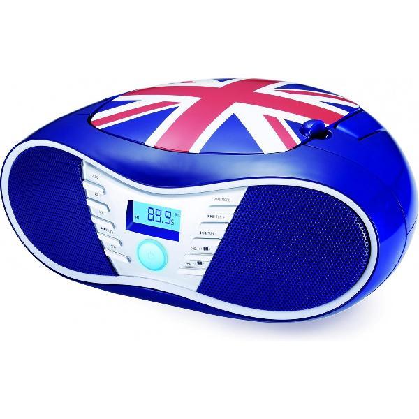 Bigben CD58GB Draagbare Radio/CD Speler met USB - Great Britain - Rood/Blauw