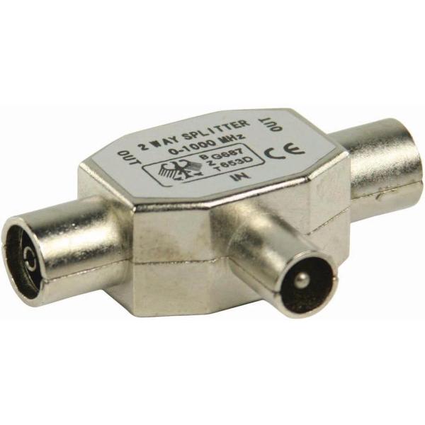 Nedis CSGB40951ME Coaxsplitter Iec (coax) Male - 2x Iec (coax) Female Metaal