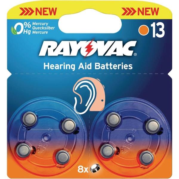 Rayovac Ray-13b-8p Hoortoestelbatterijen Ha13 8stuks