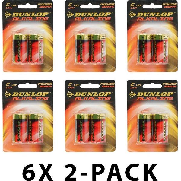 DUNLOP C Batterijen LR14 - Alkaline - Voordeelverpakking 12 stuks
