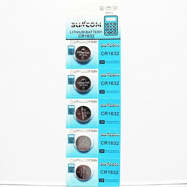 Suncom CR1632 Knoopcel Batterijen - (5 stuks) DL1632, BR1632, KL1632, L1632, ECR1632, KCR1632, E-CR1632, KECR1632