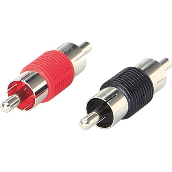 RCA connector male 1 x red / 1 x zwart