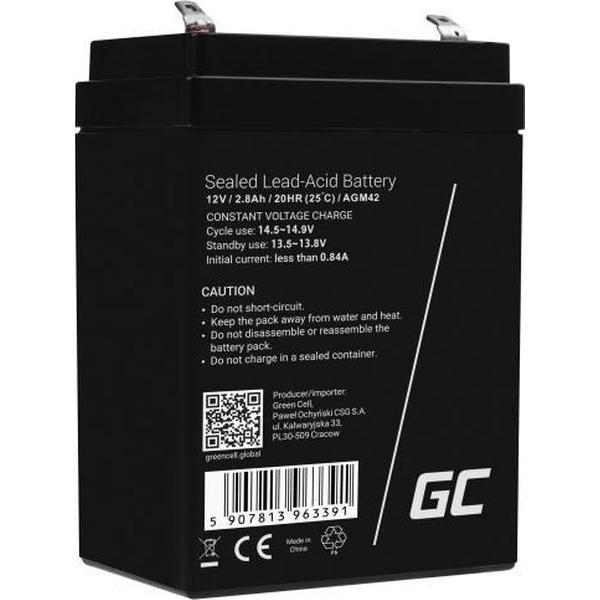 AGM VRLA 12V 2.8Ah accu onderhoudsvrij