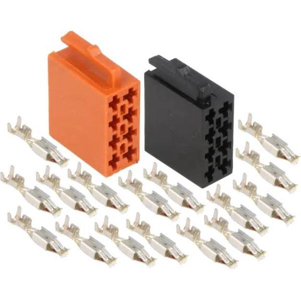 2x ISO connector mannelijk inclusief 16 pinnen