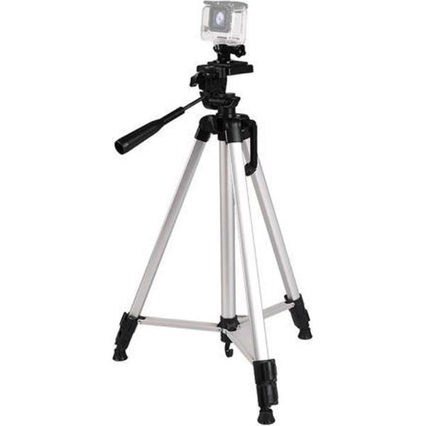 Live-uitzending statief 3-delig opvouwbare poten Aluminium statiefbevestiging met U-vormige driedimensionale statiefkop en telefoonklem voor DSLR en digitale camera, verstelbare hoogte: 47,5-133 cm