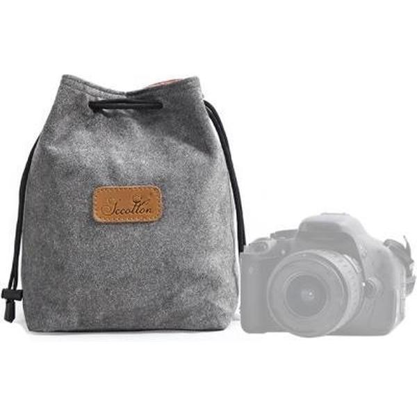 SCCOTTON Liner Schokbestendige digitale bescherming Draagbare SLR-lenstas Micro-enkele cameratas Vierkant grijs M