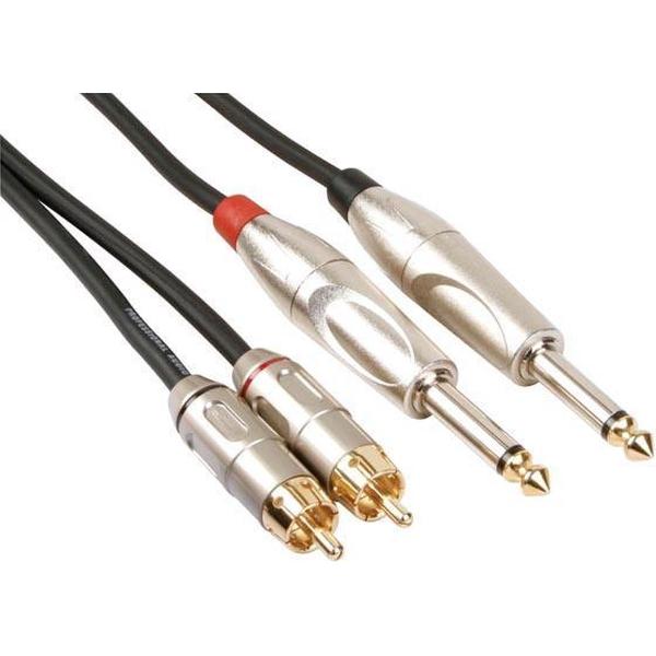 Professionele Audiokabel,2 X Rca Mannelijk Naar 2 X Monojack 6.35Mm Mannelijk (5M)
