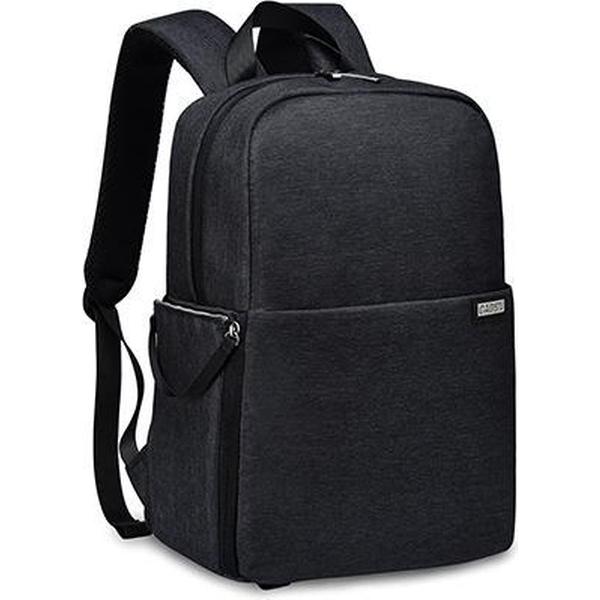 CADeN L4 dubbellaagse casual zakelijke computerrugzak USB multifunctionele digitale cameratas (zwart)