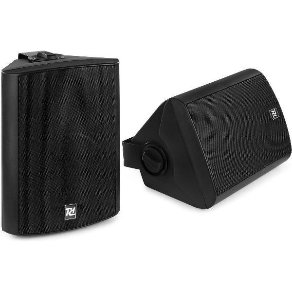 Bluetooth speakers - Power Dynamics DS50AB 100W speakerset met Bluetooth en AUX ingang - Auto-on functie - Incl. muurbeugels - Zwart