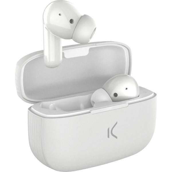 Ksix hoofdtelefoon - headset In-ear - WIRELESS - Bluetooth - wit