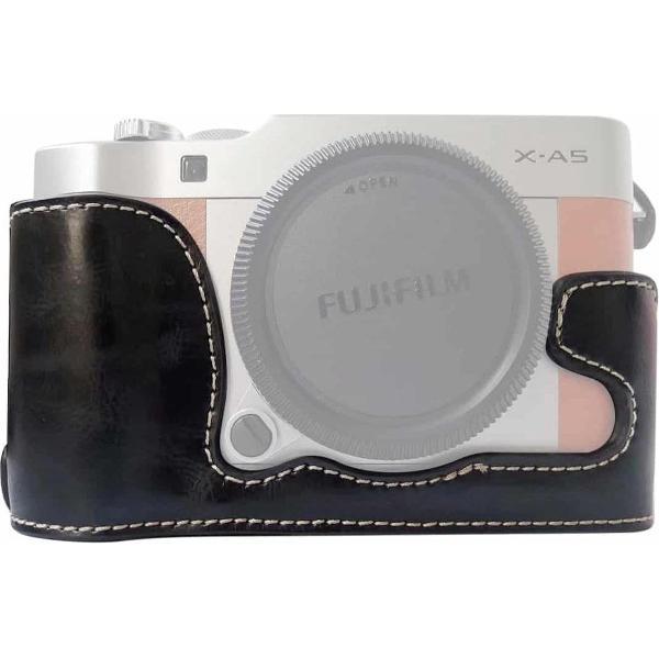 1/4 inch draad PU lederen camera half behuizing basis voor FUJIFILM X-A5 / X-A20 (zwart)