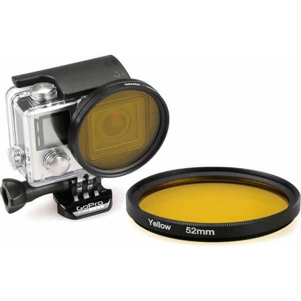 52mm ronde UV filter van de cirkelkleur voor GoPro HERO 4 / 3+ (geel)