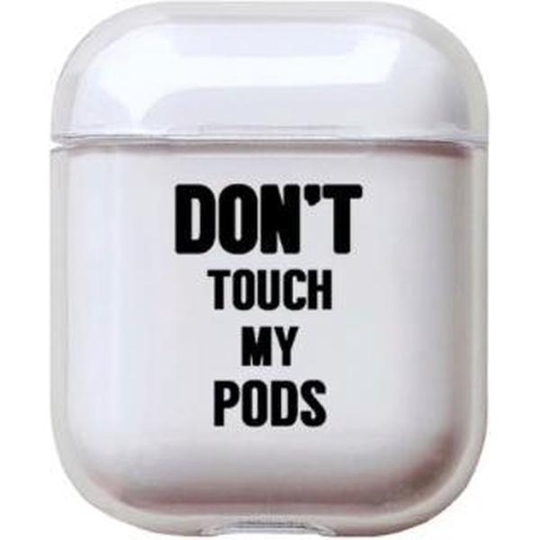 Hidzo hoes voor Apple's Airpods - Hard Case - Don't Touch My Pod - Wit