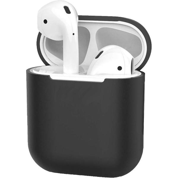 Hoes voor Apple AirPods Hoesje Case Siliconen Cover Ultra Dun - Zwart