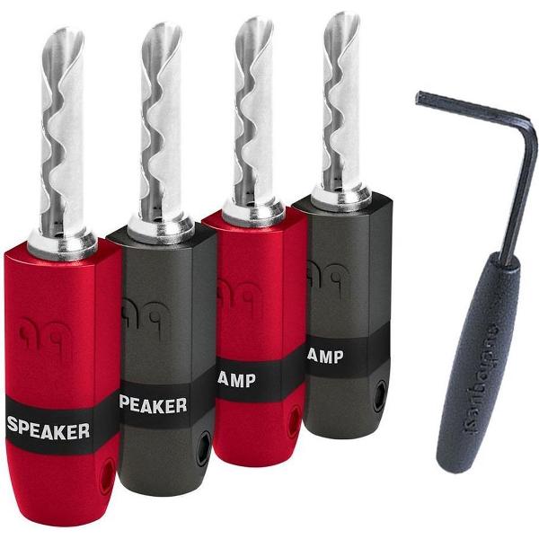 AudioQuest SureGrip 300 Banana Zilver (set van 4) - Banaanstekker