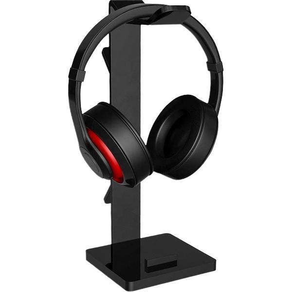 Headset stand met ingebouwde Kabel organiser en Telefoon Standaard - Koptelefoon Standaard voor Bureau - Headset Houder - met Antislip - Zwart