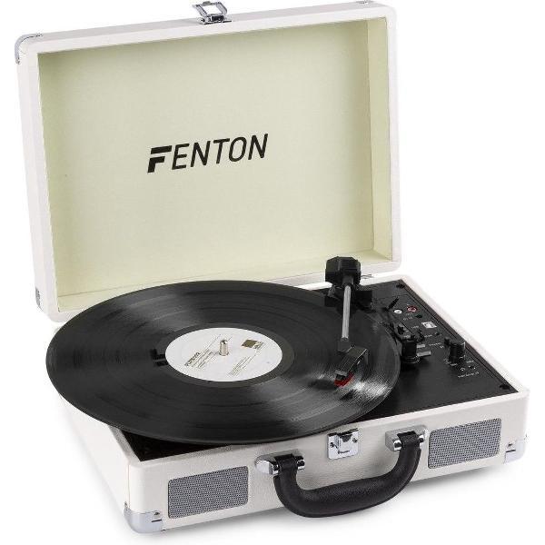 Fenton RP115D - Platenspeler in koffer met Bluetooth en ingebouwde speakers - Wit